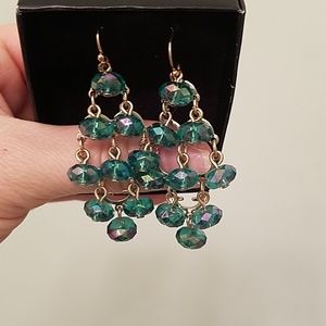 Green beaded earrings